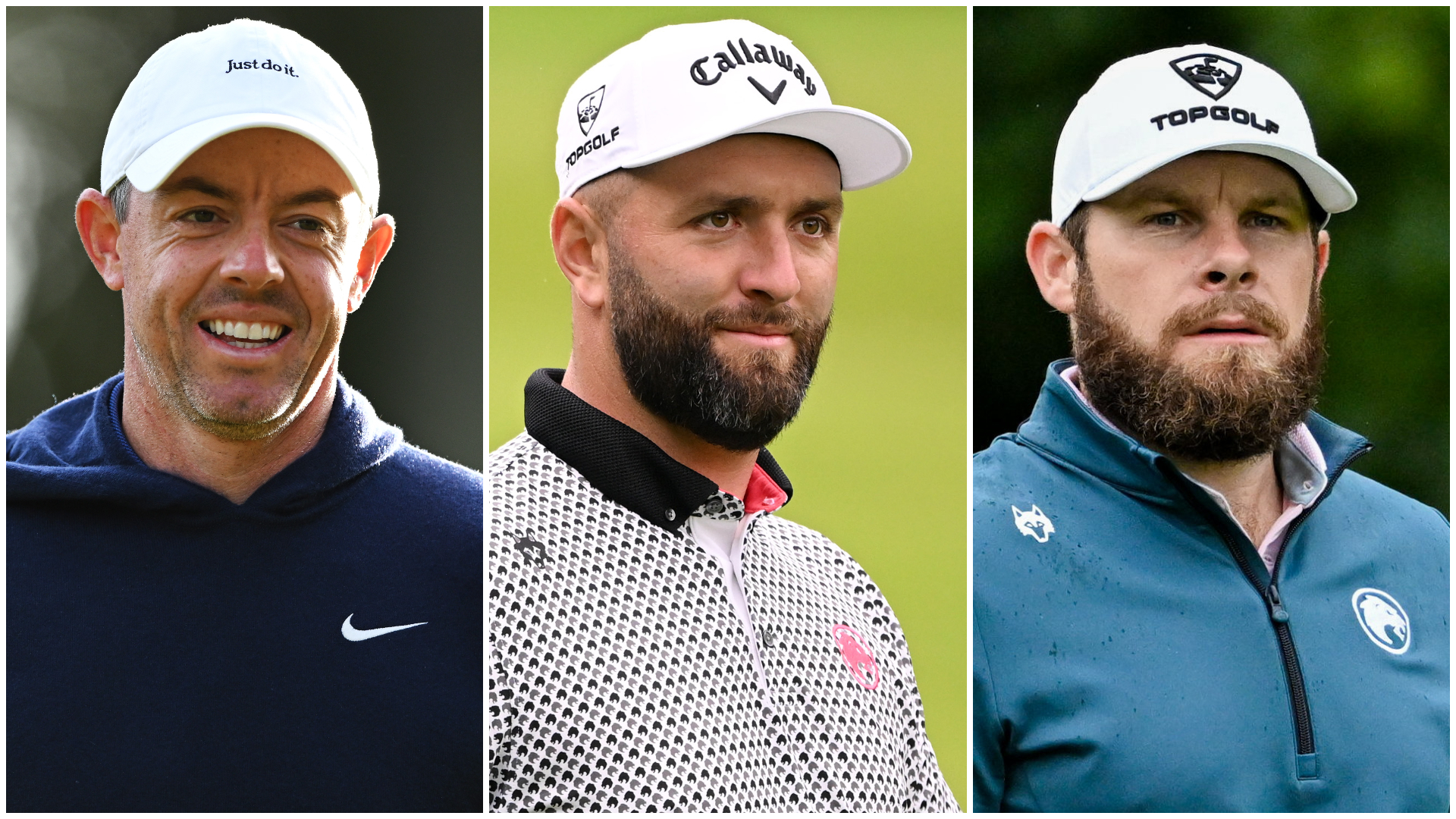 Rory McIlroy, Jon Rahm and Tyrrell Hatton 