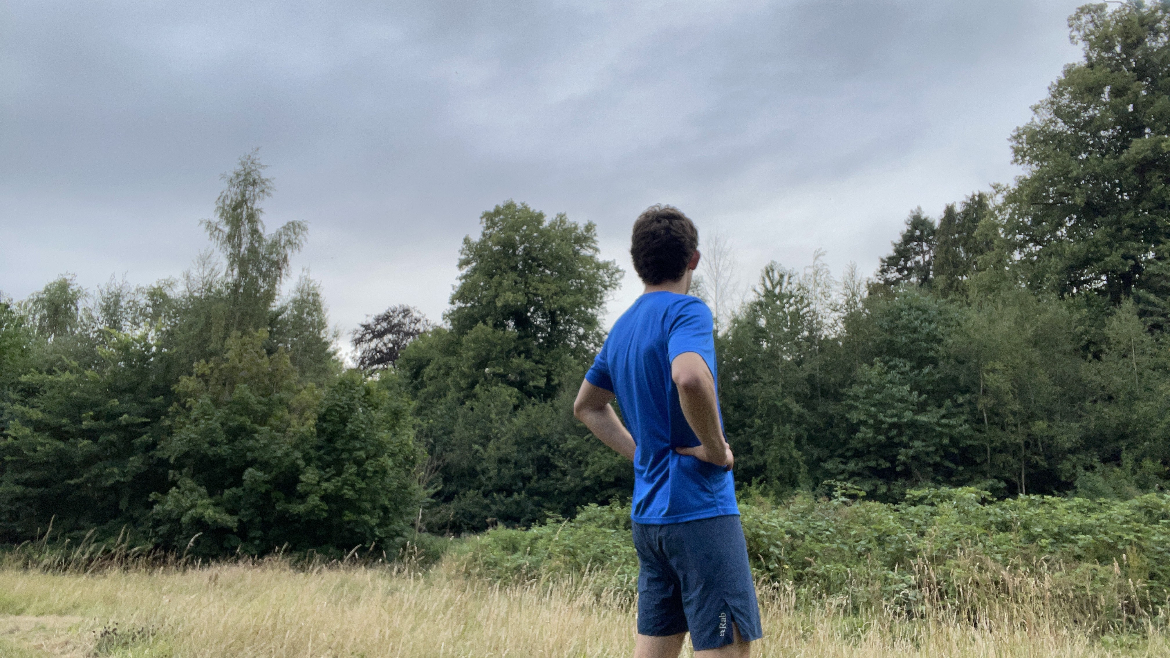 Runner wearing the new Rab Talus shorts