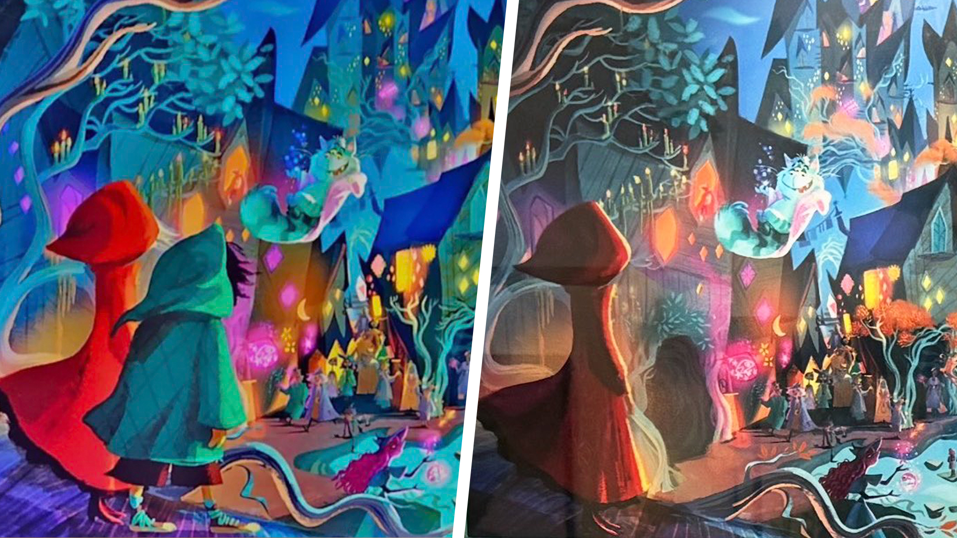 Hexed concept art before and after the character change