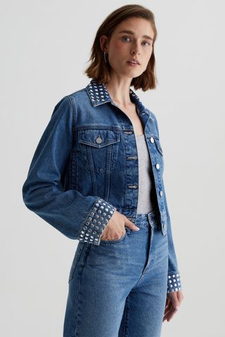 AG Jeans Isa Studded Denim Jacket