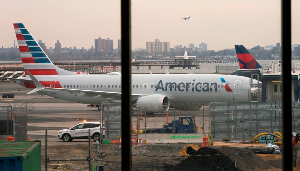 A Boeing 737 MAX airplane.