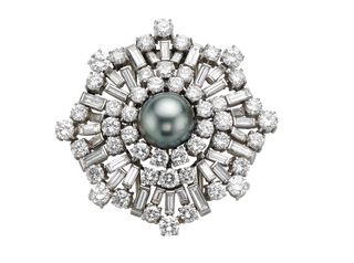 diamond and pearl brooch