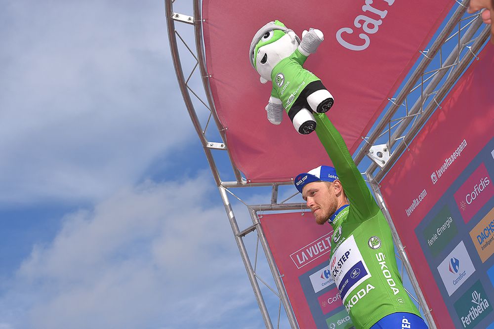 Matteo Trentin in green after stage 5
