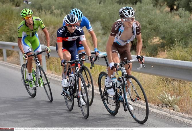 The day's breakaway riders