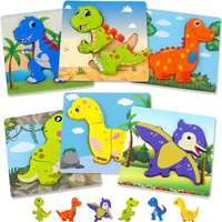 Dinosaur wooden toddler puzzles: $17.99 $14.39 at Amazon