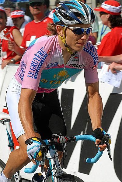 Maxim Iglinsky (Astana) in the mountains jersey.