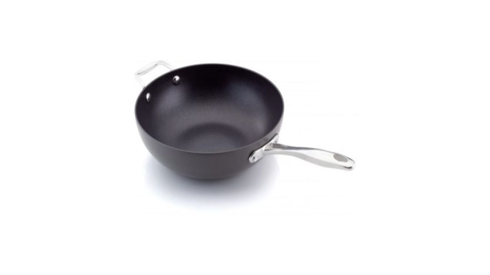 Stellar Hard Anodised Stir Fry with Helper Handle—one of our best induction pan sets to buy