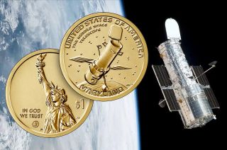 Maryland's entry in the U.S. Mint's American Innovation $1 coin series highlights the Hubble Space Telescope and the state's role in managing the orbiting observatory from the ground.