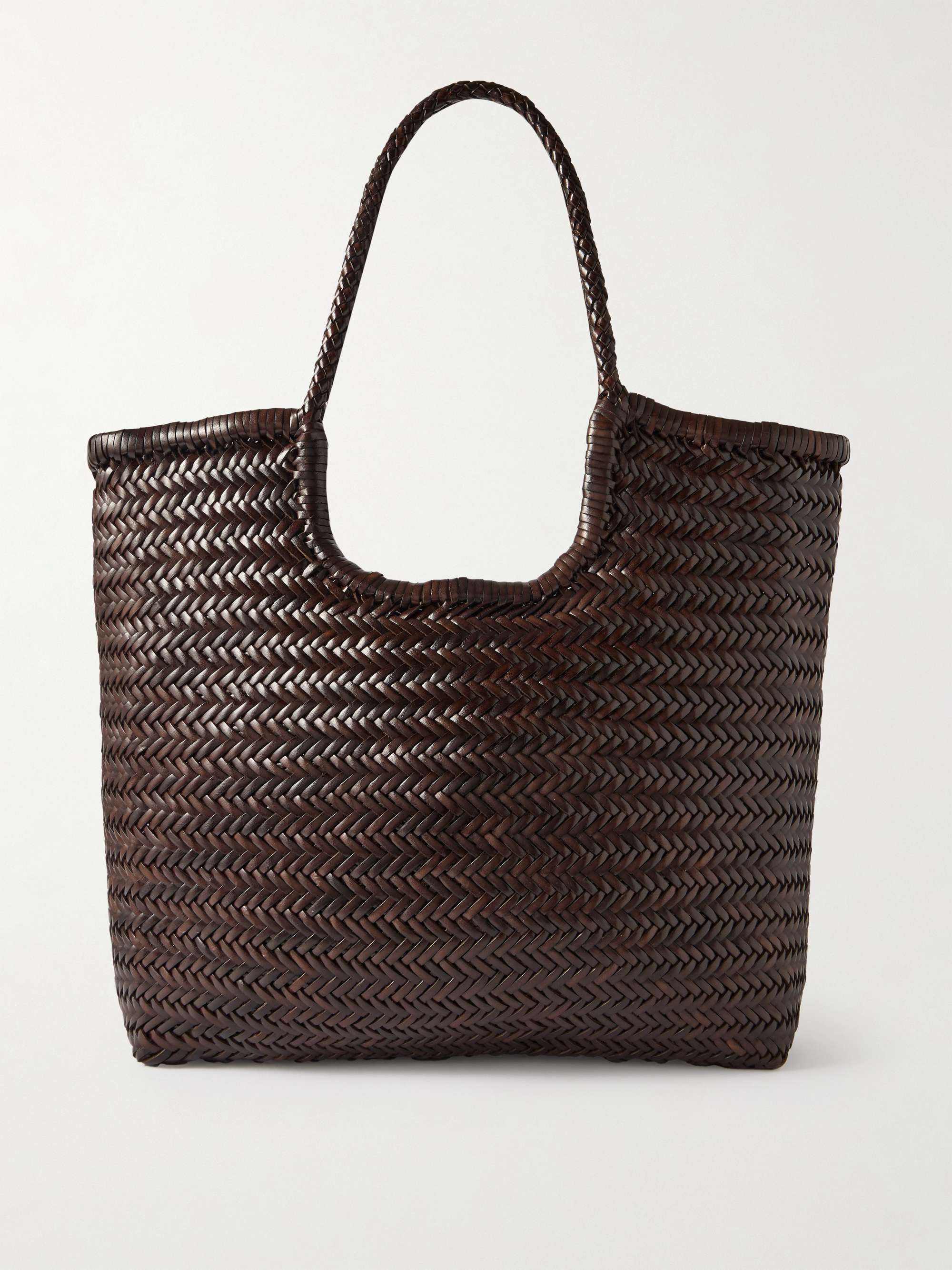NS Diagonal Triple Jump Knit Leather Tote