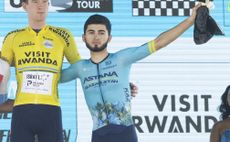 Ilkhan Dostiyev on the podium of the Tour du Rwanda