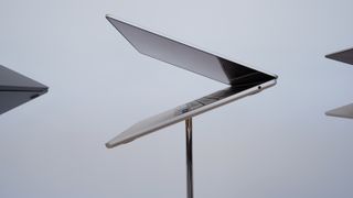 MacBook Air on pedestal