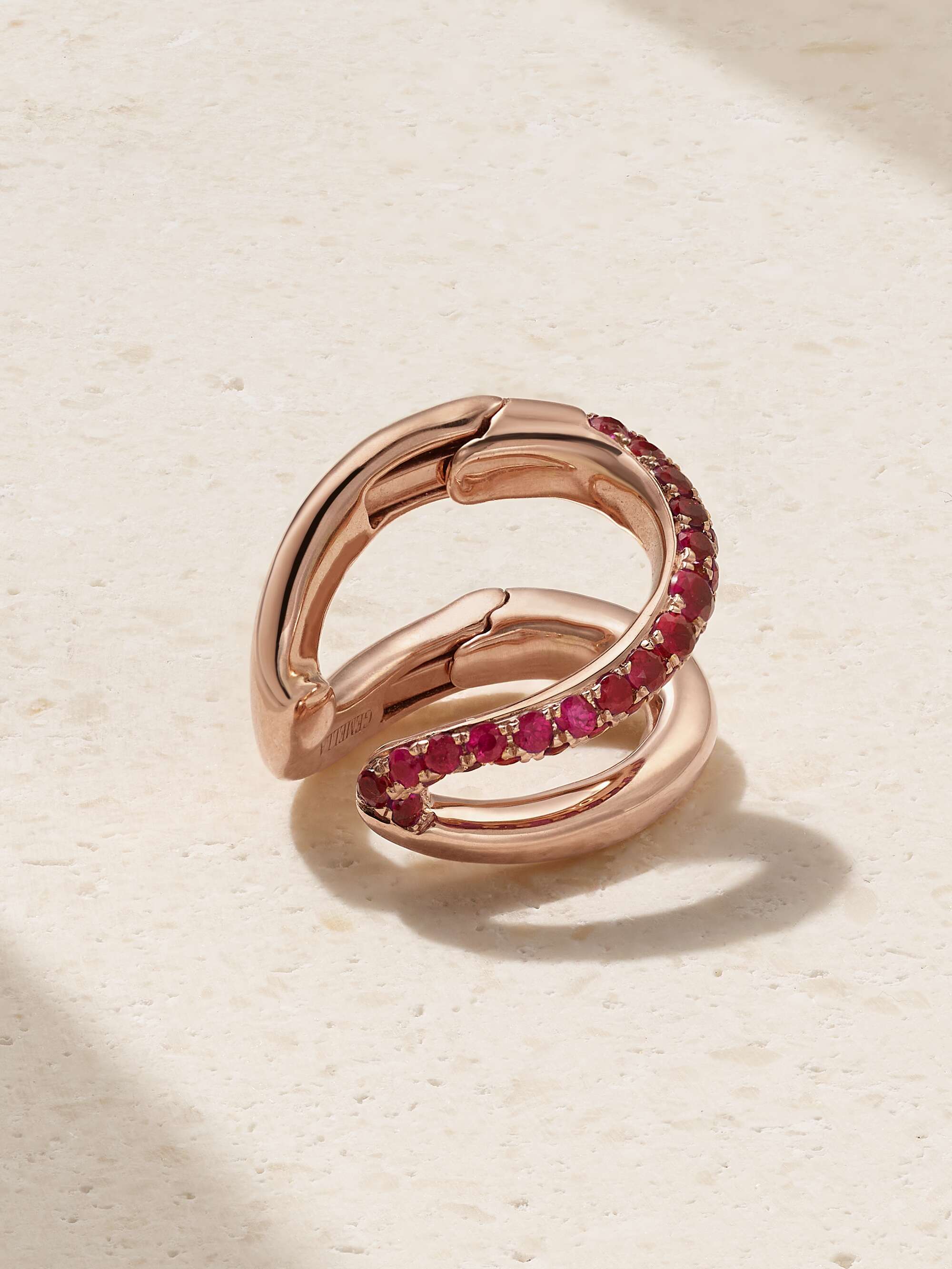 Intertwin 18-Karat Rose Gold Ruby Ear Cuff