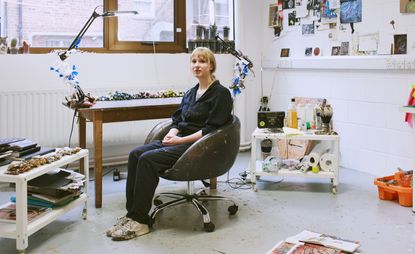 Artist Anj Smith in her north London studio, captured shortly before the opening of her latest solo exhibition.
