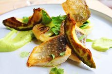 Pan seared Sea bass with avocado