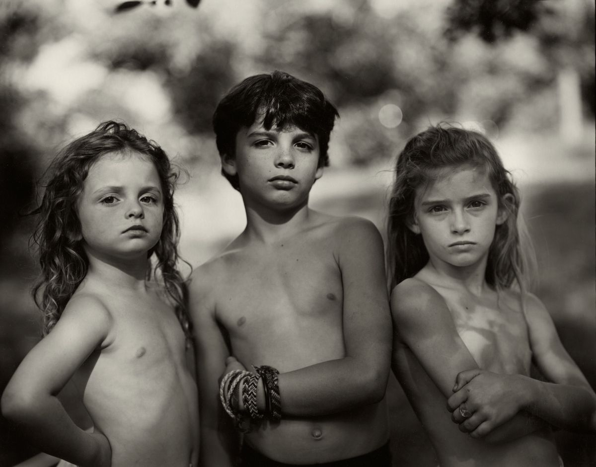 Sally Mann. Emmett, Jessie, and Virginia, 1989 Gelatin silver print 8 x 10 inches © Sally Mann. Courtesy Gagosian. 