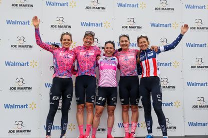 The EF Education team celebrates their win at the 2022 Joe Martin Stage Race