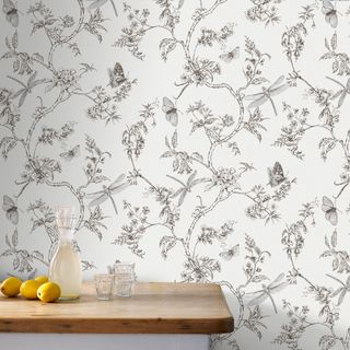 House of Fraser Graham and Brown White Mica Nature Trail Wallpaper