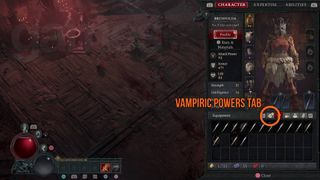 Diablo 4 season 2 vampiric powers menu