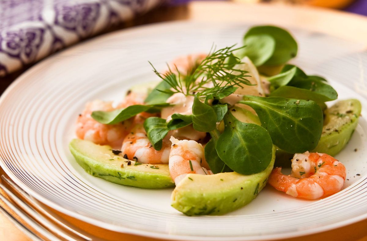 Try this Prawn and <b>avocado</b> salad from Woman&apos;s Weekly. 