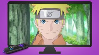 Naruto on TV with a Roku control