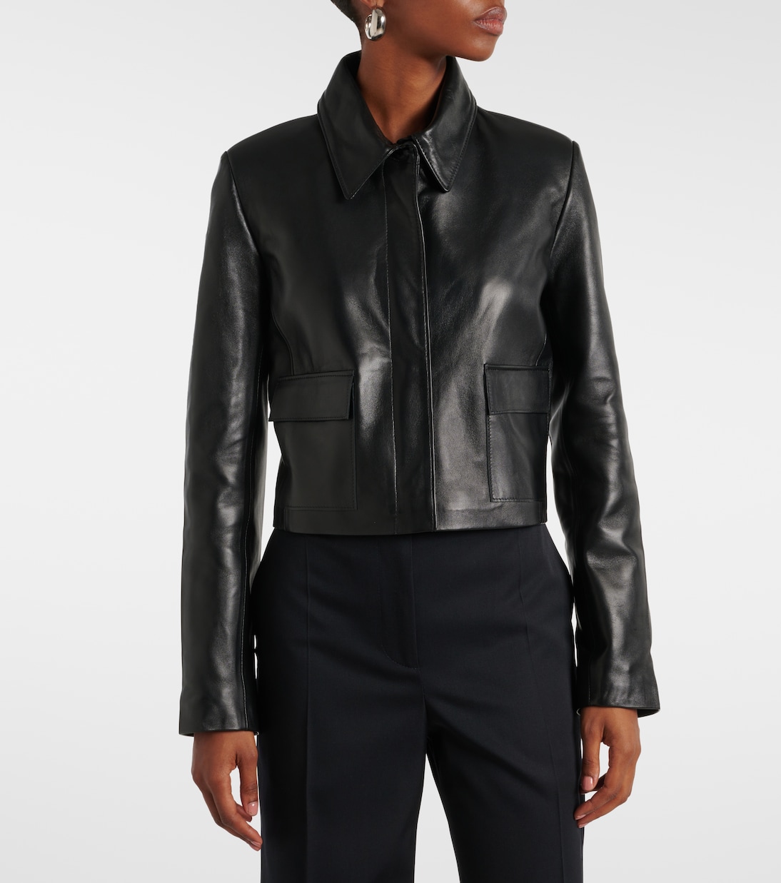 Bleeker Cropped Leather Jacket