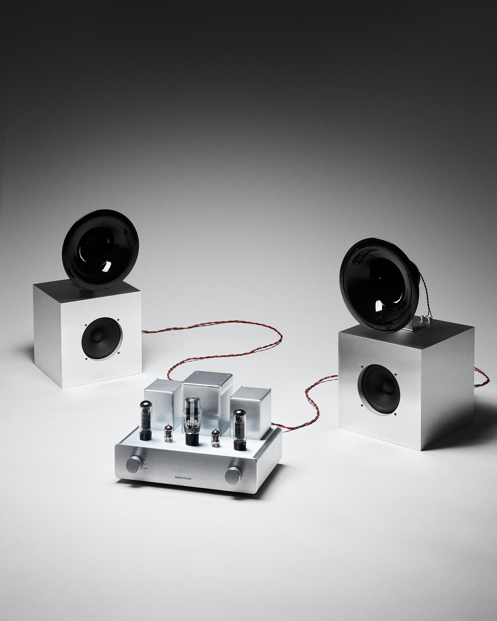 Amplifier and speakers by Silence Please