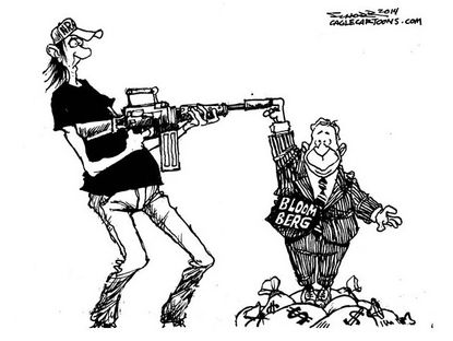 Political cartoon Bloomberg guns