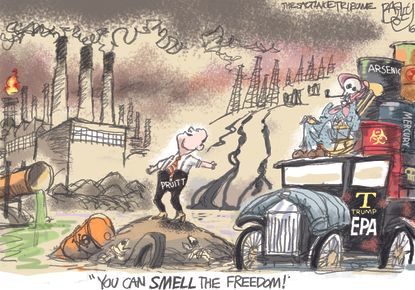 Political cartoon U.S. Donald Trump EPA pick