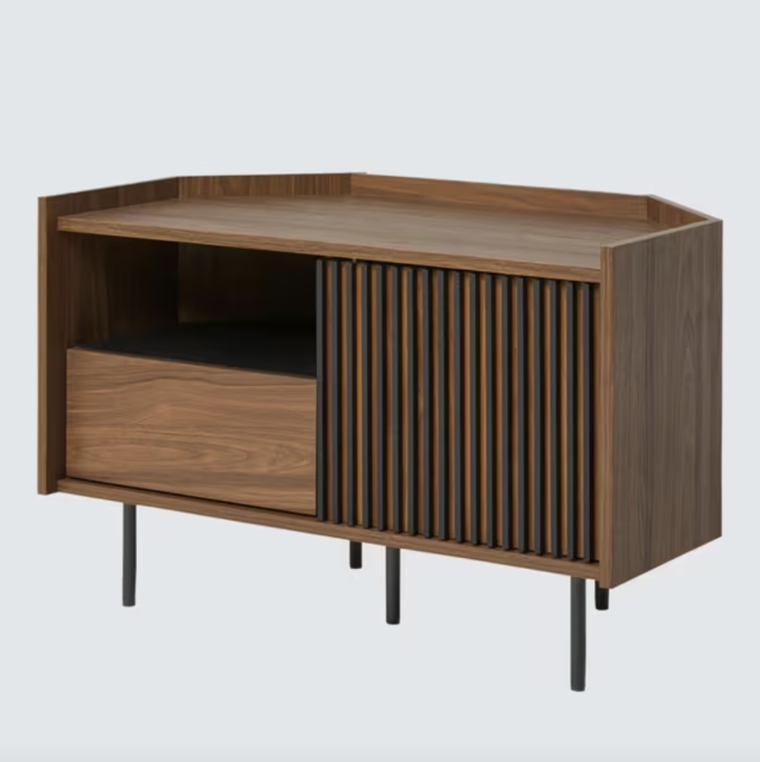 Made Blaze Corner Tv Unit, Walnut