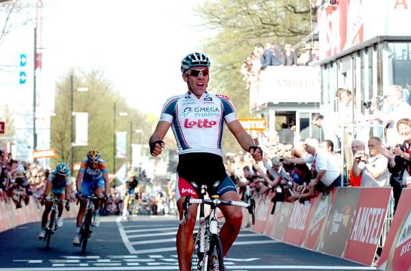 Philippe Gilbert was a happy man after winning Amstel Gold Race.