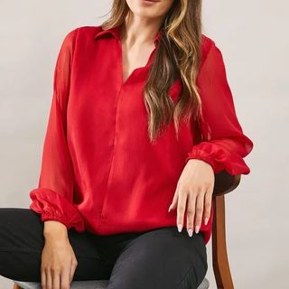 Wallis Collared Overhead Top