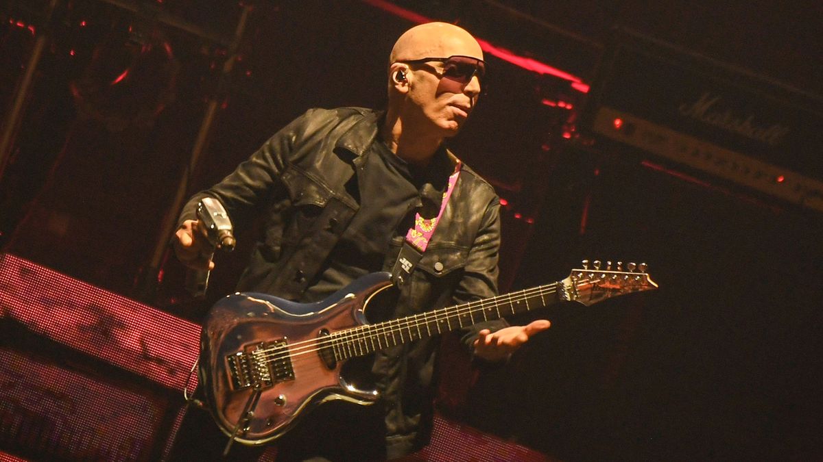 Joe Satriani performs at MGM Grand Garden Arena on August 09, 2024 in Las Vegas, Nevada