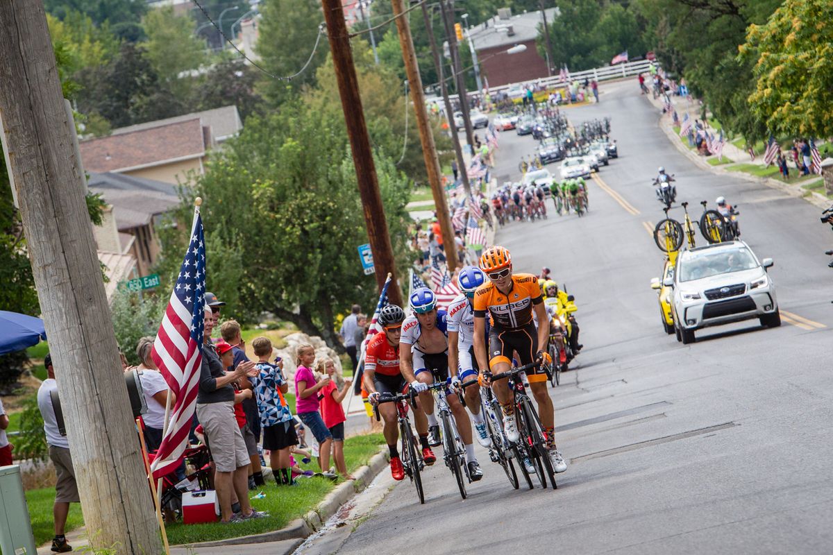 Todays break fights to keep a gap up the climb.