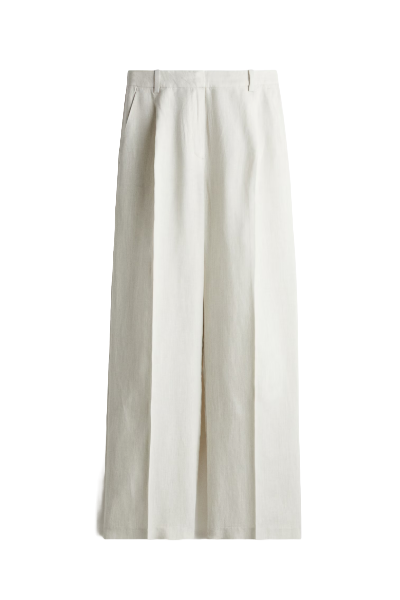 H&M, Wide-Leg Linen-Blend Pants