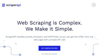 Website screenshot for ScraperAPI