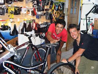 Adventure Store Specialized shop in San Martin de los Andes took super good care to get Rebecca Rusch's bike race ready.