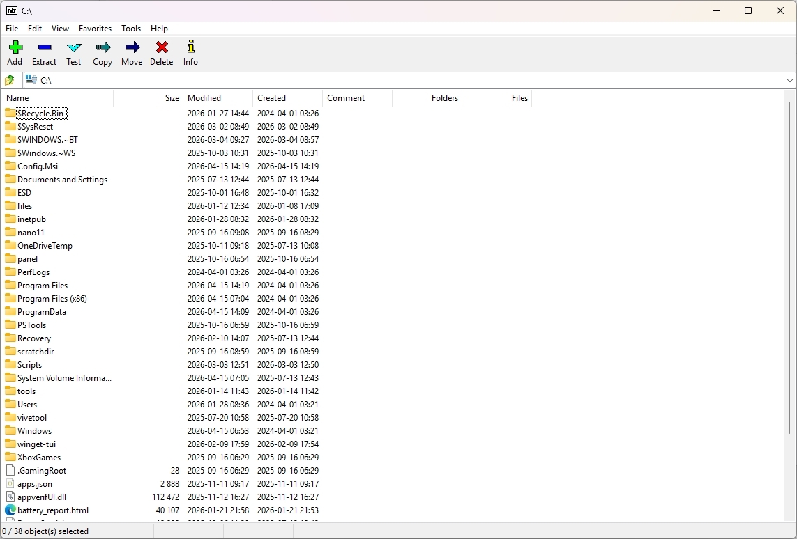 7-Zip tool for WIndows 11