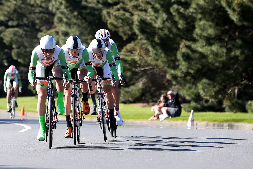 Logan Griffin of Auckland out front for the Olivers Real Food Racing Team in the Tour of Southland Prologue
