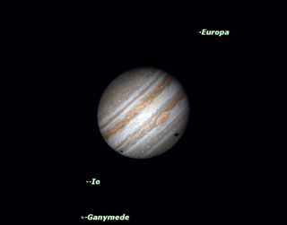 Jupiter's Moons Sky Map August 2012