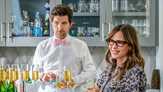 Left to Right: Adam Scott as Henry Pollard and Jennifer Garner as Evie in Party Down season 3 episode 2, "Jack Botty's Surprise Party"