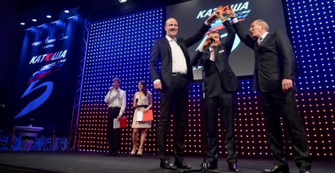 Team manager Viatcheslav Ekimov, team boss Igor Makarov and President of Canyon bikes, Roman Arnold