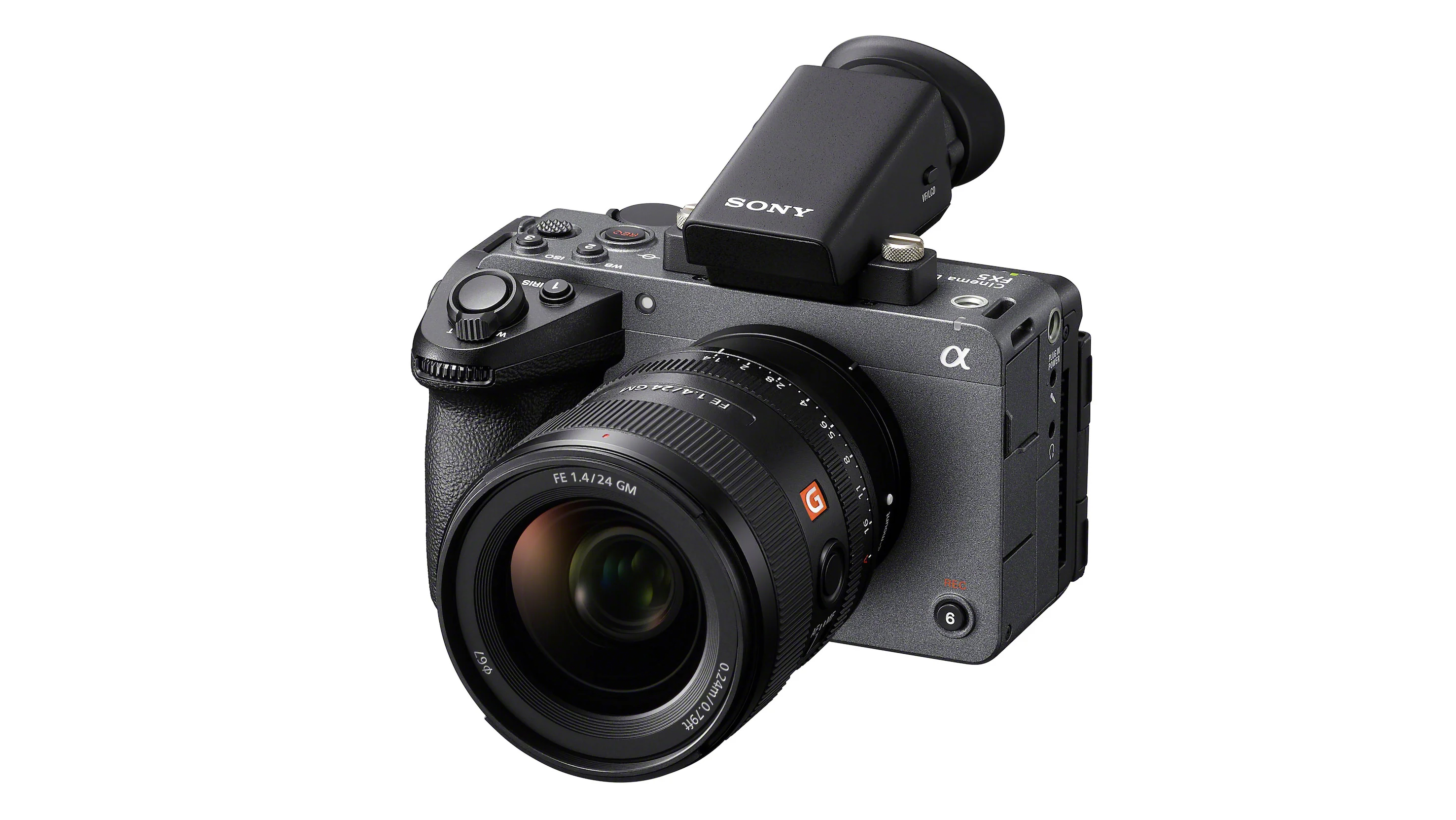 Sony FX5 against a white background