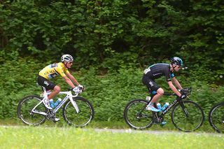 Chris Froome and overall leader Peter Kennaugh (Team Sky)