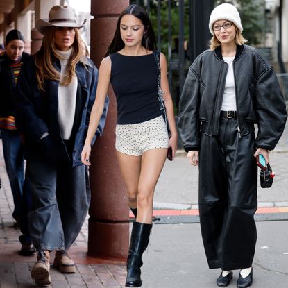 a collage of Olivia Rodrigo, Gigi Hadid and Jennifer Lopez wearing items on sale in the Nordstrom Anniversary sale