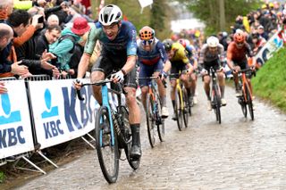 Oliver Naesen racing at the tour of flanders