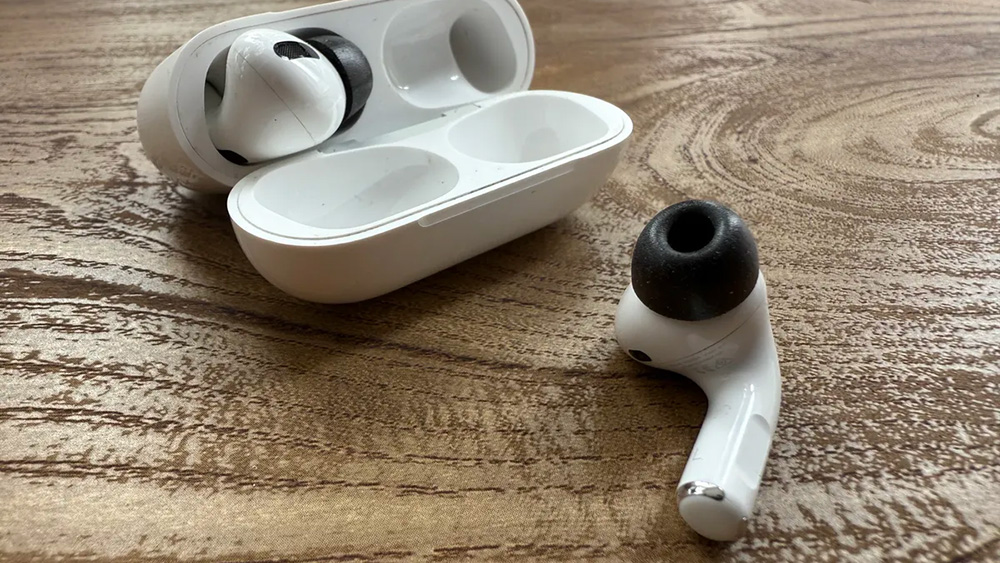 AirPods Pro earbuds with foam eartips
