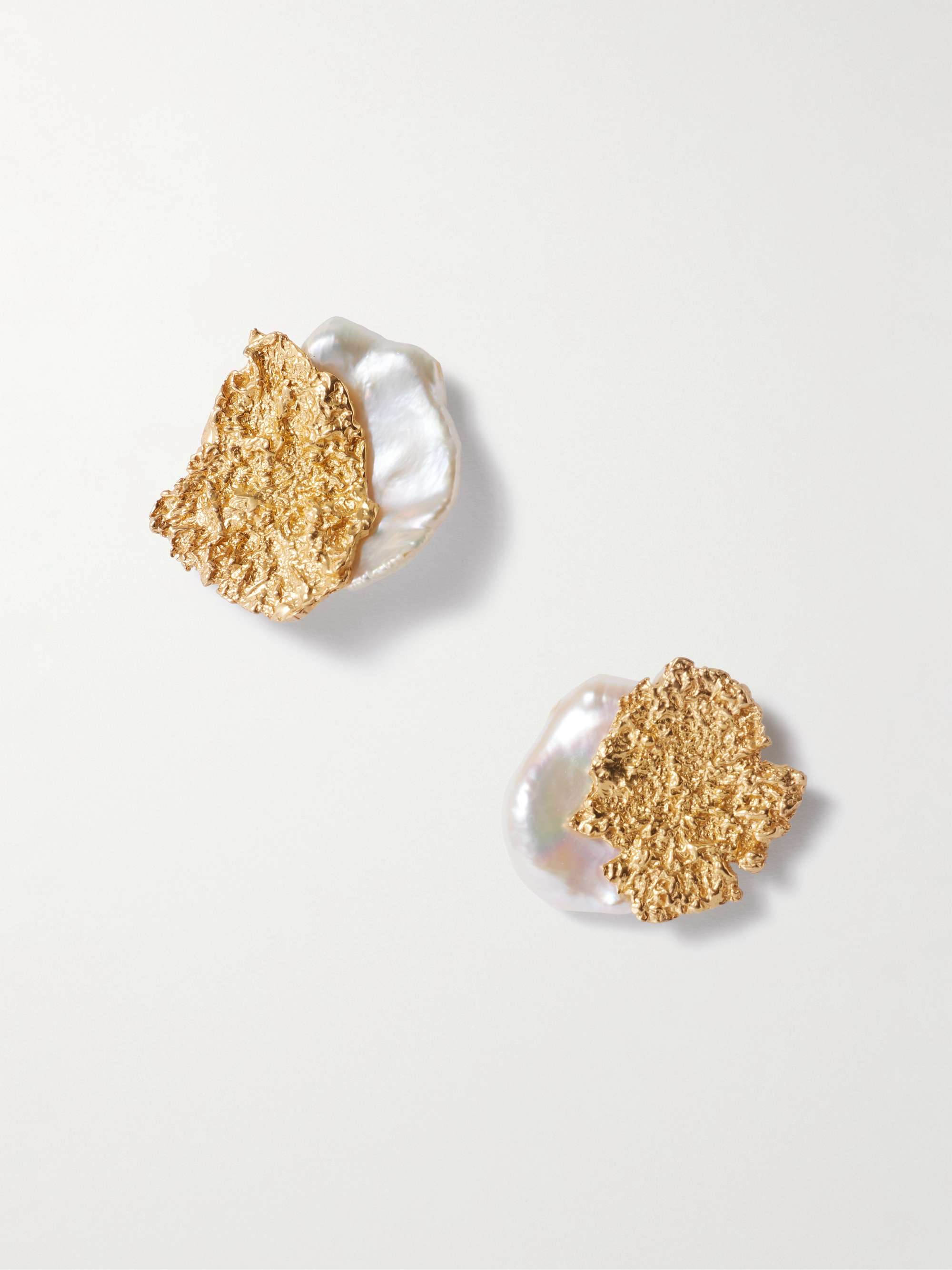 Moss Gold-Plated Pearl Earrings