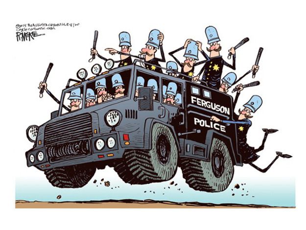 Editorial cartoon U.S. Ferguson police