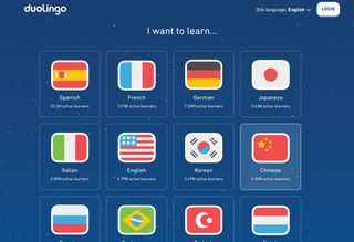 The DuoLingo onboarding process UI