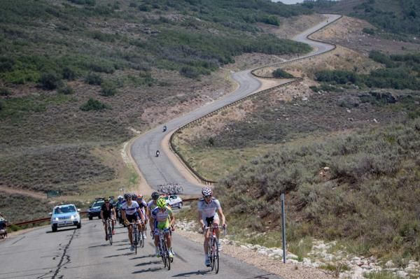Competitive Cyclist's Thomas Rabou leads the break uphill
